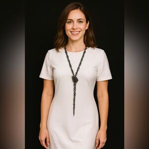 Banana Republic White Bodycon Dress with Faux Leather Sleeves